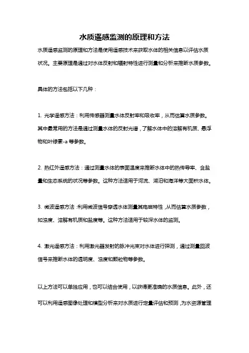 水质遥感监测的原理和方法