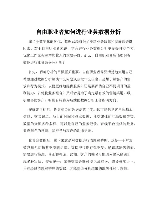 自由职业者如何进行业务数据分析