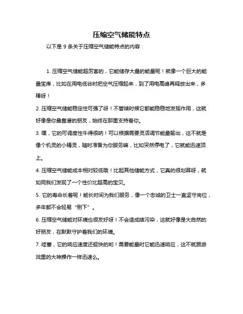 压缩空气储能特点