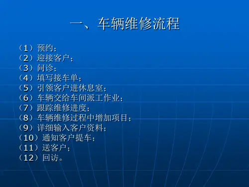 汽车维修行业车辆维修流程及5S现场管理教程