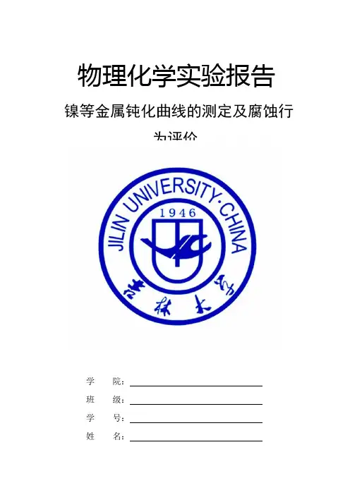 镍等金属钝化曲线的测定及腐蚀行为评价