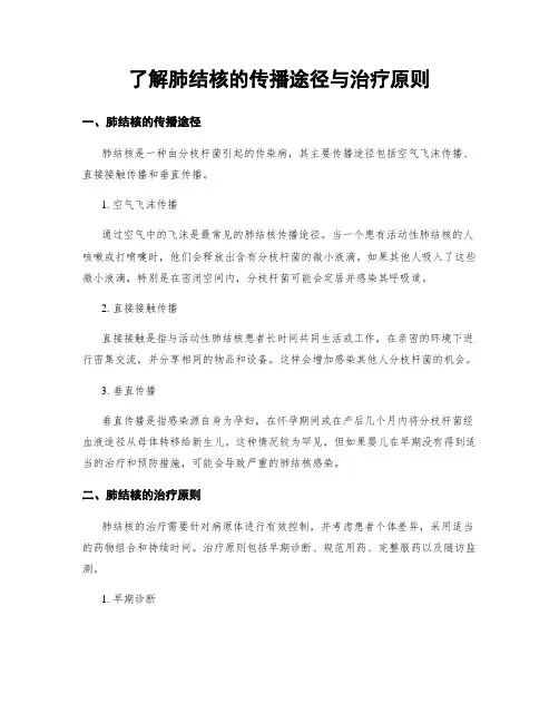 了解肺结核的传播途径与治疗原则