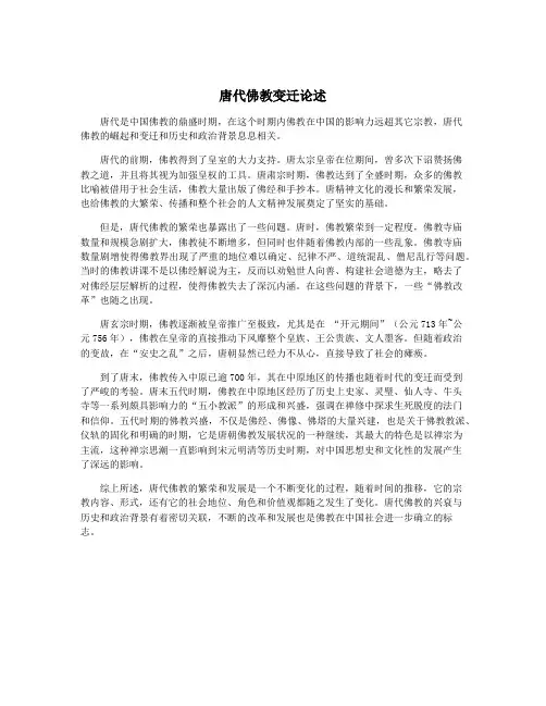 唐代佛教变迁论述