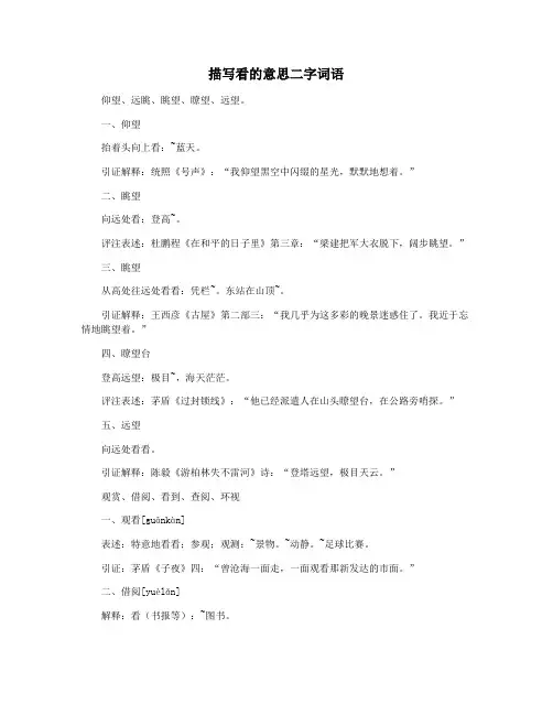 描写看的意思二字词语