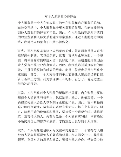 对个人形象的心得体会