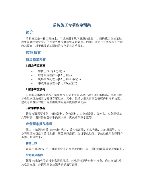 盾构施工专项应急预案..