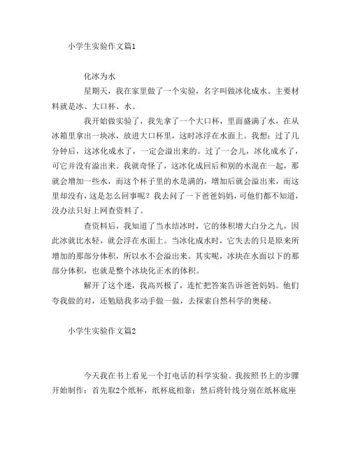 小学生实验作文7篇