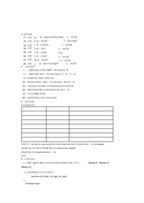 计算机系统第三章答案剖析