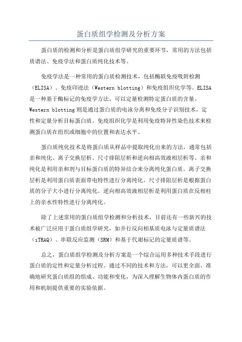 蛋白质组学检测及分析方案