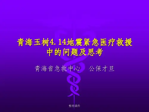 青海玉树4.14地震紧急救援中的问题及思考
