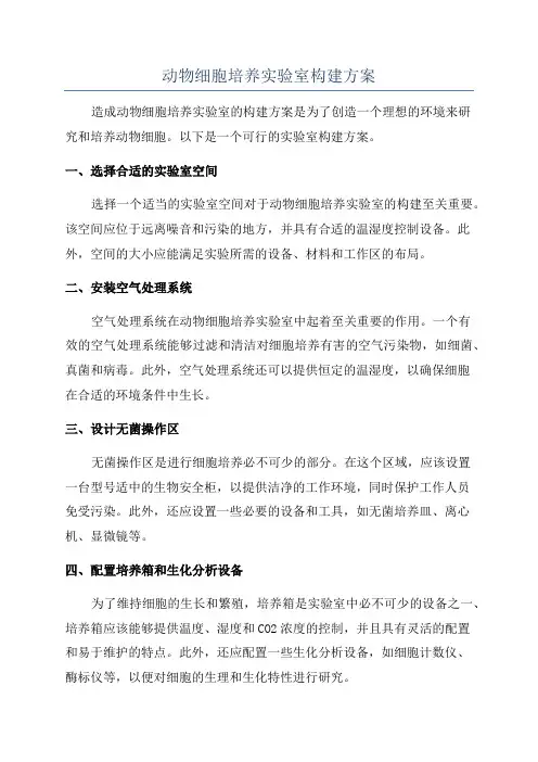 动物细胞培养实验室构建方案