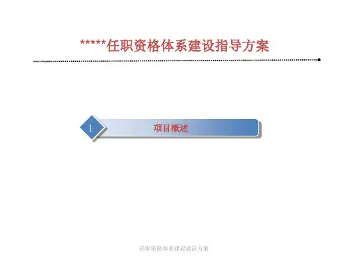 任职资格体系建设建议方案