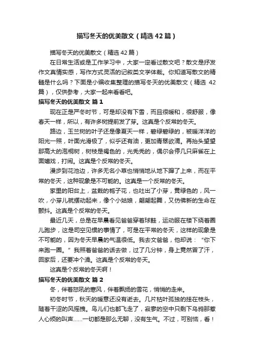 描写冬天的优美散文（精选42篇）