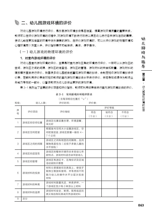 幼儿园游戏环境的评价_幼儿游戏与指导_[共3页]