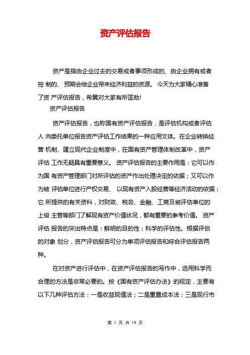 资产评估报告