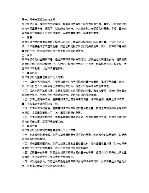 专项行动实施方案范文4篇