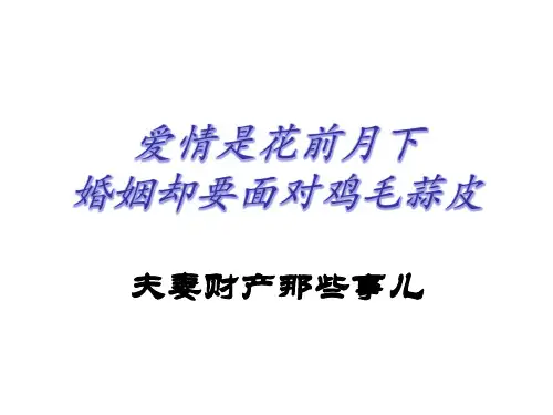 新人教版高中政治选修五：夫妻间的人身和财产关系