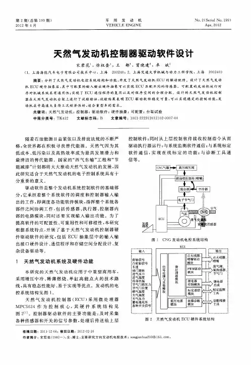 天然气发动机控制器驱动软件设计
