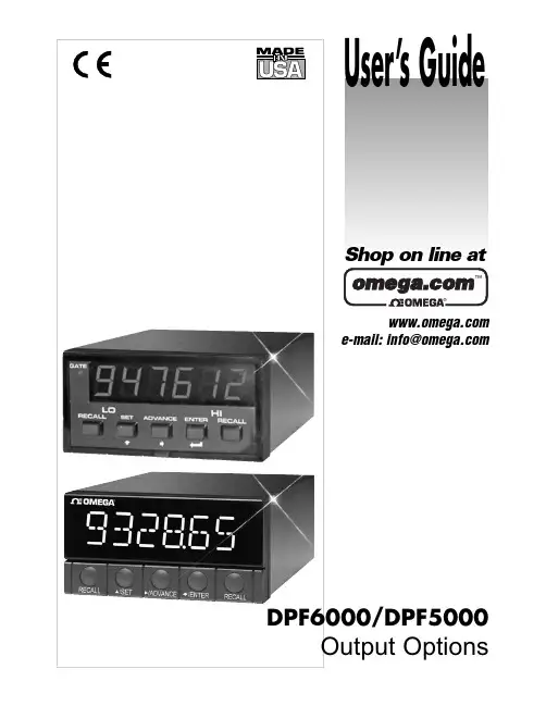 OMEGA DPF6000 DPF5000产品说明书
