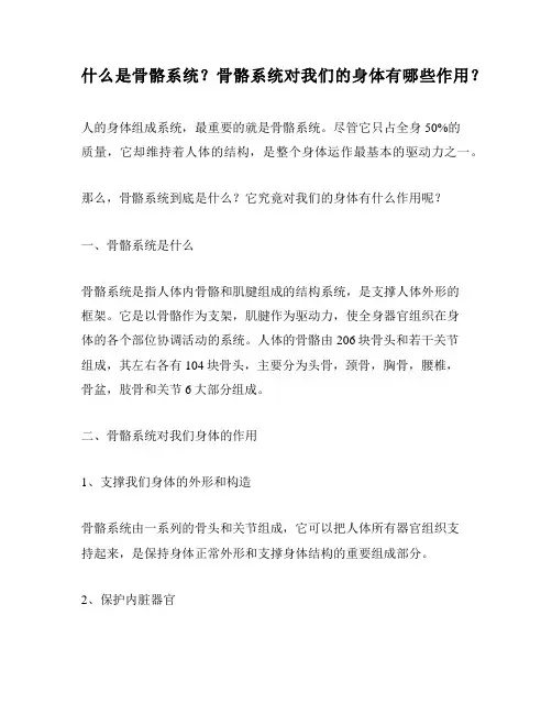 什么是骨骼系统？骨骼系统对我们的身体有哪些作用？