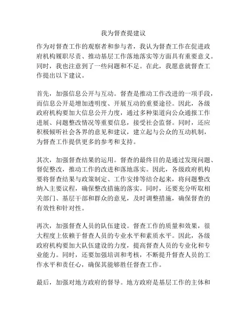 我为督查提建议