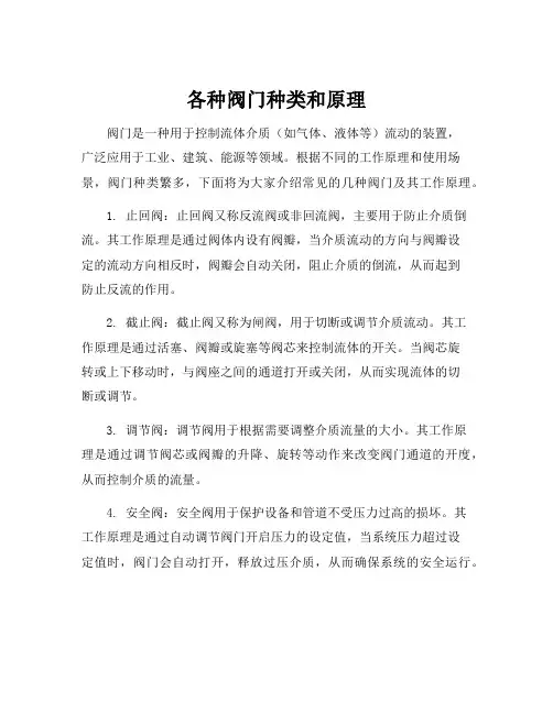 各种阀门种类和原理