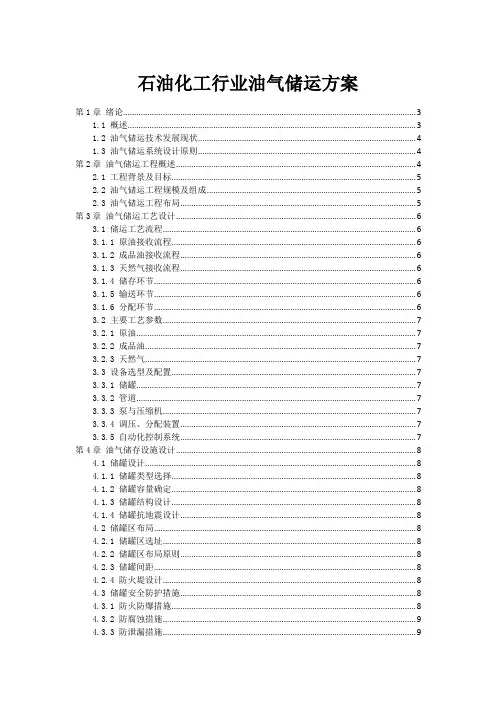 石油化工行业油气储运方案