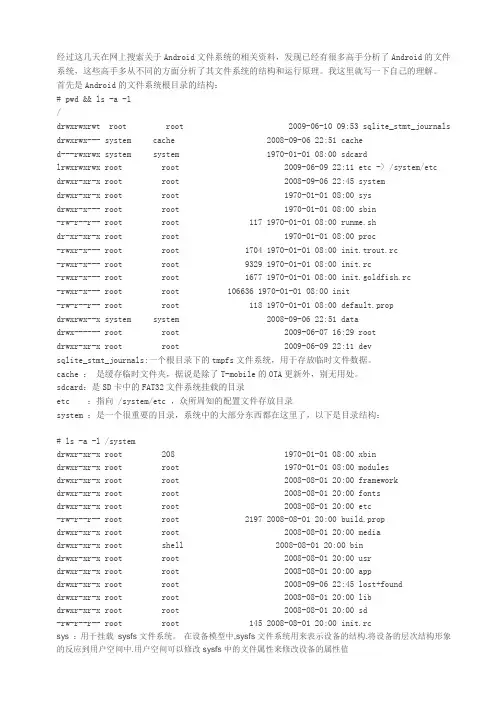 Android的文件系统根目录的结构
