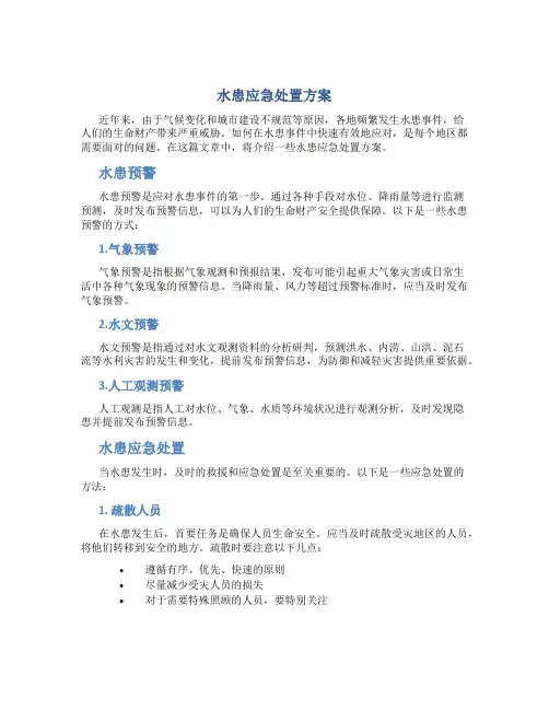 水患应急处置方案