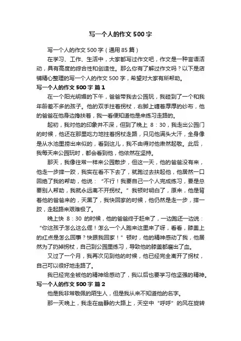 写一个人的作文500字