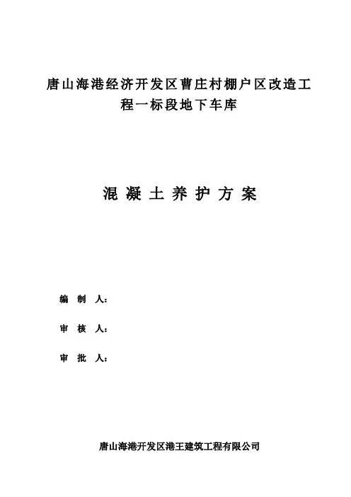 混凝土养护方案
