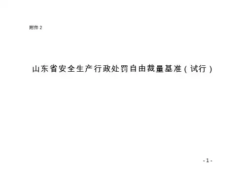 山东省安全生产行政处罚自由裁量基准(2019试行 )world版