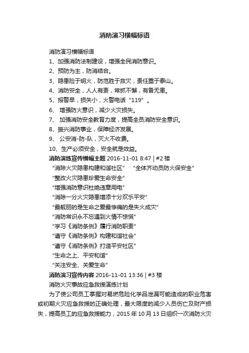 消防演习横幅标语