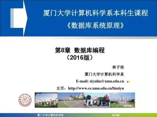 厦门大学-林子雨-数据库系统原理2016版-第8章-数据库编程ppt