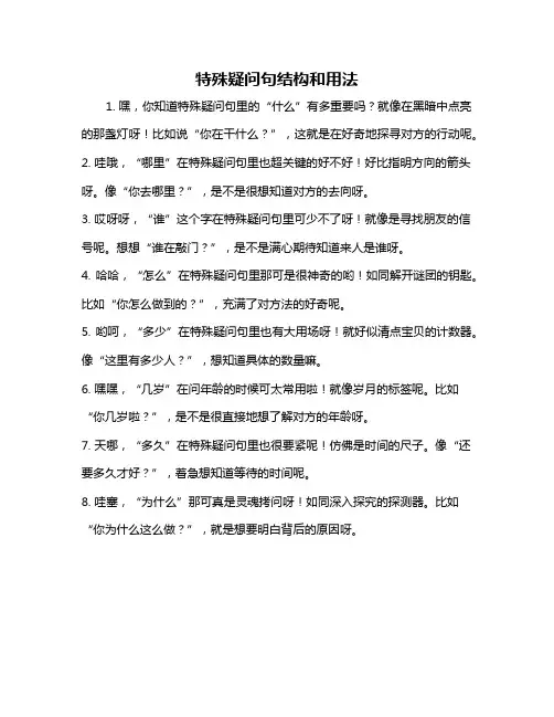 特殊疑问句结构和用法