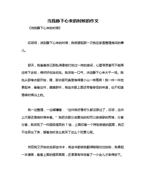 当我静下心来的时候的作文