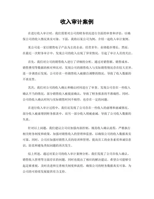 收入审计案例