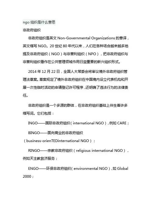 ngo组织是什么意思