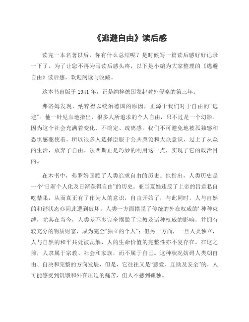 《逃避自由》读后感