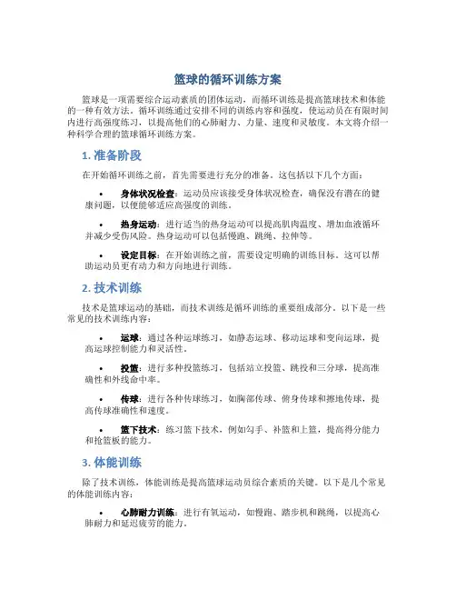 篮球的循环训练方案