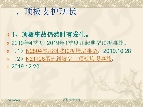 顶板支护管理知识课件ppt共20页