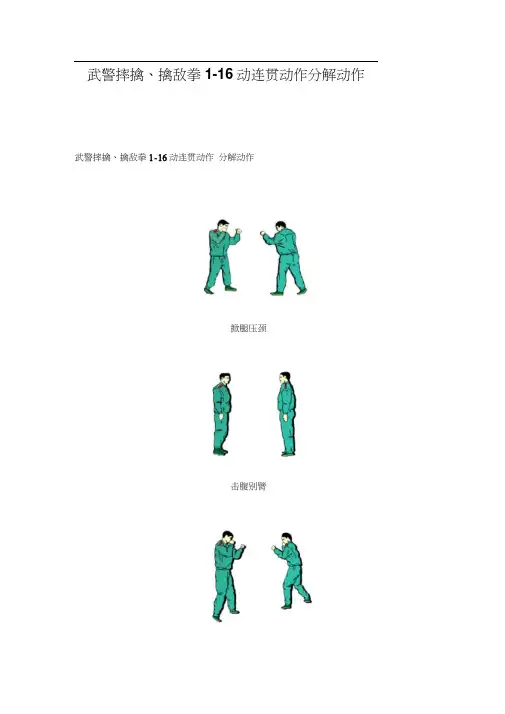 武警摔擒、擒敌拳1-16动连贯动作分解动作