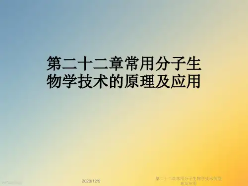 第二十二章常用分子生物学技术的原理及应用