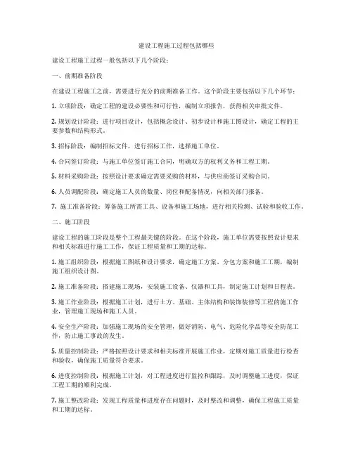 建设工程施工过程包括哪些