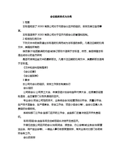 会议组织形式与分类
