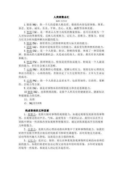 人类商数总汇