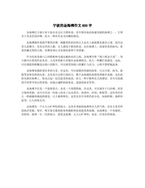 宁波的金海滩作文600字