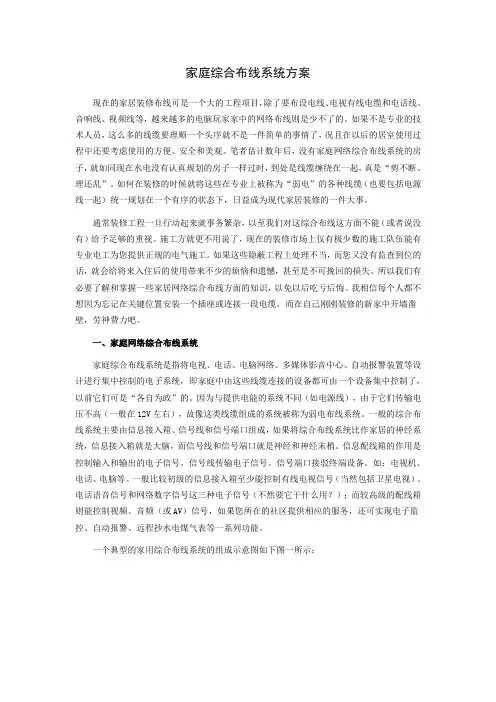 家庭综合布线系统方案