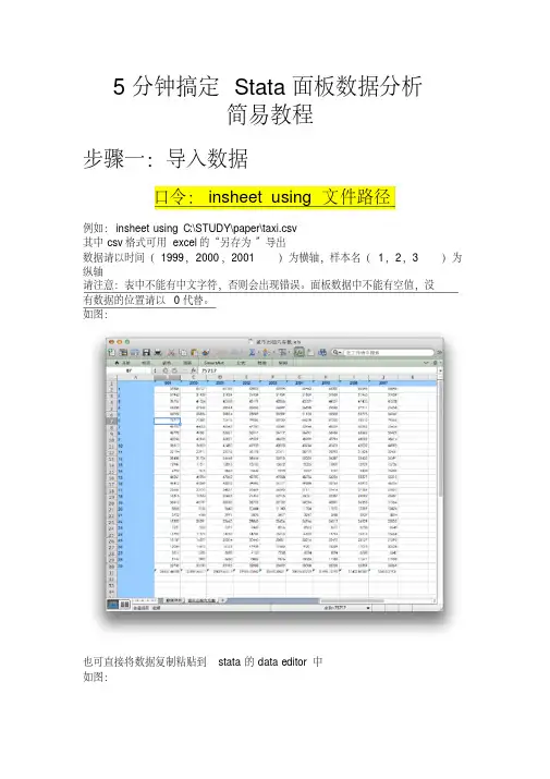 5分钟搞定Stata面板数据分析小教程实用