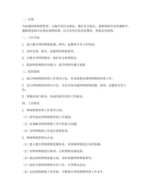 网络舆情管理工作制度范本